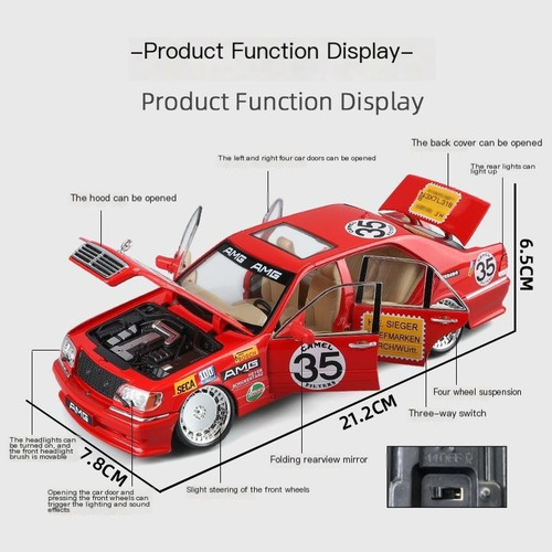 Modelo De Coche De Simulación De Coche Deportivo 1:24