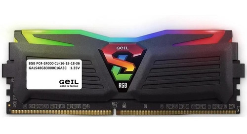 Imagem 1 de 2 de Memória Geil 1x8 Ddr4 3000mhz Super Luce Black Rgb Amd