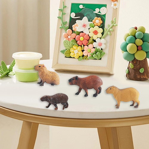 2 Capybara Juguete Figura Animales Modelo Capybara Estatua