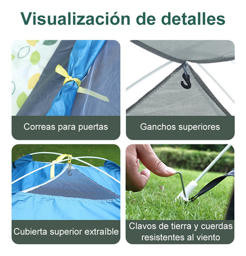 Casa De Campaña 1-2 Personas Impermeable Portátil 2 Entradas