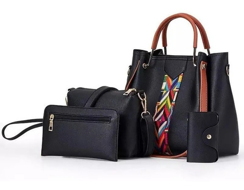 Imagen 1 de 6 de Cartera Bolso Set X 4 Piezas Premium Importado Mujer Moda