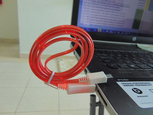 Cable Usb Iluminado Cargador Micro 1metro Largo