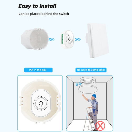 Imagen 3 de 9 de Tuya Zigbee Interruptor De Luz Inteligente Módulo Mini Home