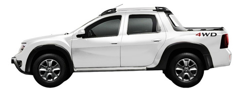 Adhesivos laterales Duster Oroch 4WD R891 compatibles con cubos, colores negro y rojo