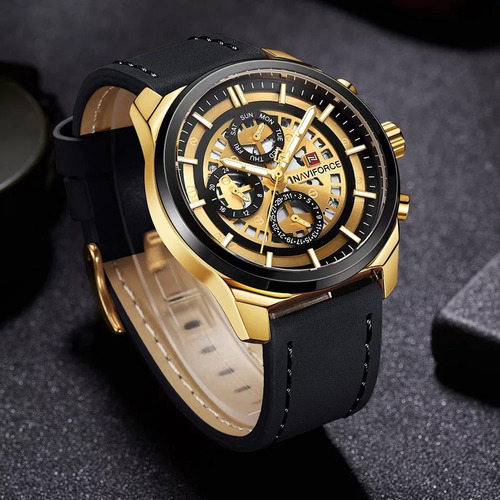 Relógio Masculino Naviforce Cronógrafo Pulseira Couro