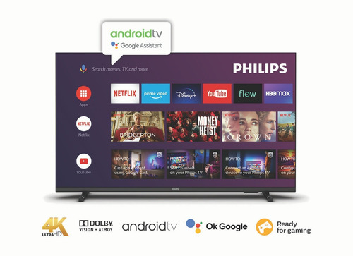 Imagen 2 de 4 de Android Tv 43 Led 4k Uhd Philips Dolby Atmos 43pud7407/77