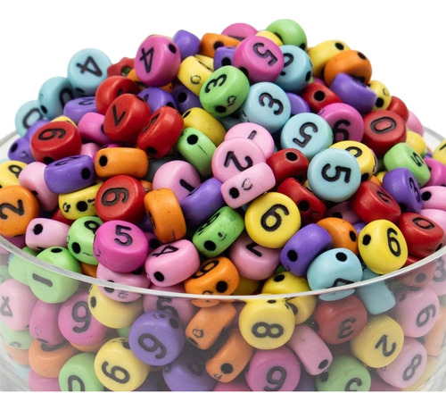 Cuentas Numeros D Plastico Pulsera Bijou Kit Pulseras Regalo Pastilla Multicolor