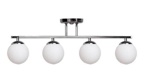 Aplique Barral Elyn Globo Opal Cromo 4 Luces  Apto Led 64cm