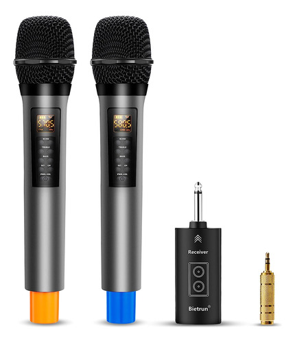 Bietrun Micrófonos Inalámbricos Con Echo, Agudos, Bajo Y Blu