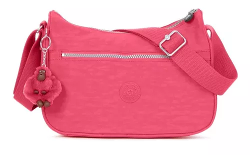 Kipling Bolsa Mediana Sally Vibrant Pink 100% Original Diseño de la tela  Nylon