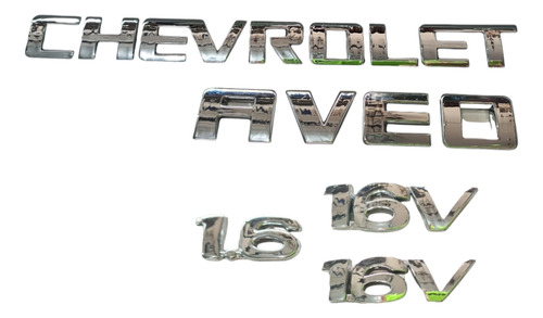 Kit Emblemas Chevrolet Aveo 1.6 16v 
