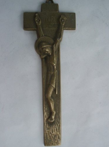 Crucifijo Bronce Antiguo Decoracion Oracion Peticio