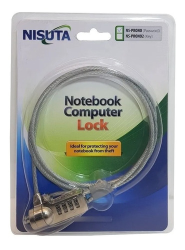 Candado Cable Acero P/ Notebook Netbook Clave Seguridad !!