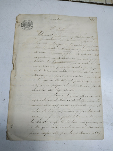 Documento Antiguo 1884 Nacional 