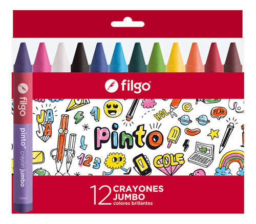 Crayones Jumbo Filgo Pinto X 12 Colores 7515
