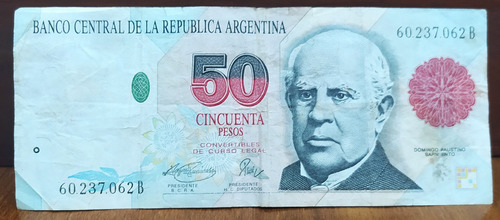 Billete 50 Pesos Convertibles 1er Diseño Argentina Bott 3069