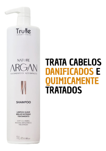 Kit 3 Shampoo Argan 1 L Tratamento De Alto Impacto Trulle
