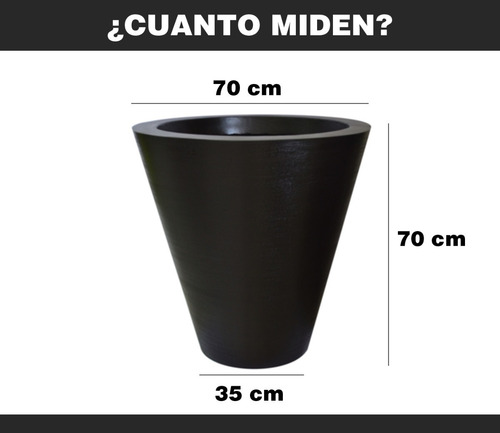 Imagen 7 de 7 de Maceta Minimalista Cono Mejor Que Fibra De Vidrio .80
