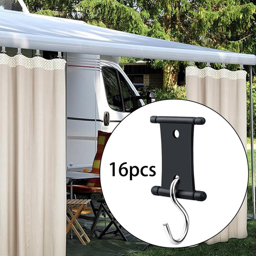 16x Rv Shade Hook Set Toldo De Toldos Organización Negro
