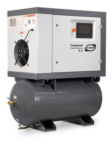 Compresor de aire eléctrico Evans CTP180ME500-160 monofásico 160L 5hp 220V 60Hz gris/blanco