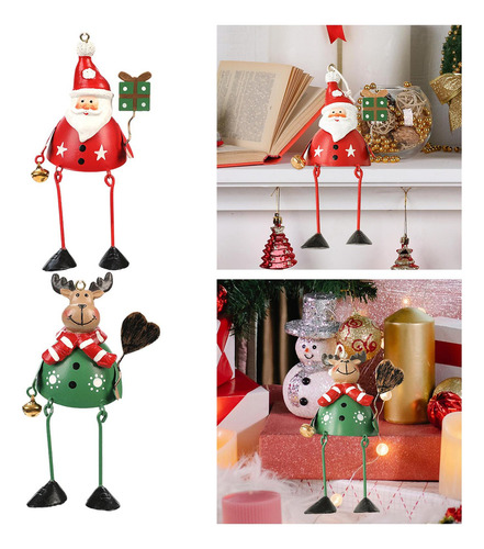 . 2 Adornos Navideños De Metal Para Árbol De Navidad,