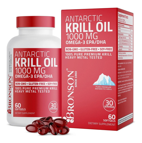 Krill Oil Bronson 1000mg Omega-3 (60 Cápsulas)