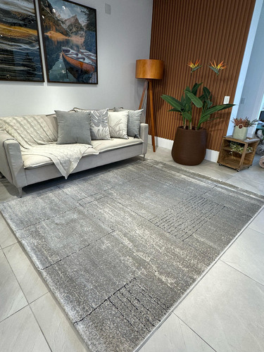 Tapete Risca De Giz Handmade 3,00x4,00 - Sala E São Carlos Comprimento 400 Cm Cor Cinza Desenho Do Tecido Hadmade 03/46 Largura 300 Cm