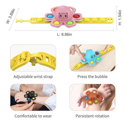 Brinquedo Polvo Pulseira Giratória Pocket Spinner Colorido