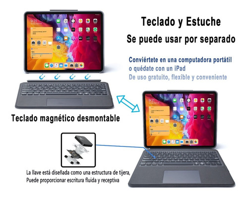 Imagen 2 de 8 de Teclado Combo Touch Magic Folio Para iPad Pro 11 Air 10.9
