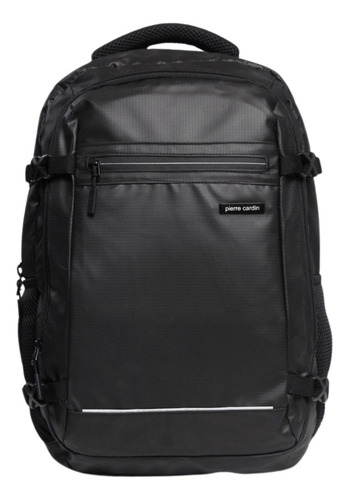 Mochila Porta Notebook 18 Malcolm Pierre Cardin Color Negro Diseño De La Tela Liso