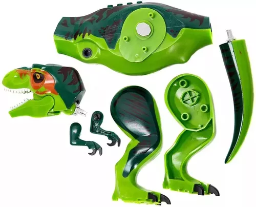 Blocos De Montar T-rex Verde Grande 28.5cm Desenho Animado