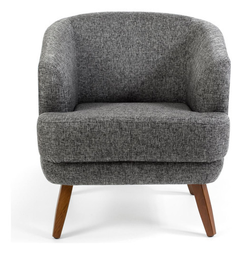 Sillón decorativo Tamara Rustic Polyester C-469 para sala de estar, color: gris, diseño de tela lisa