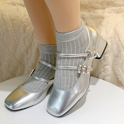 Calcetines Cortos Casuales De Algodón Con Lunares Para Mujer