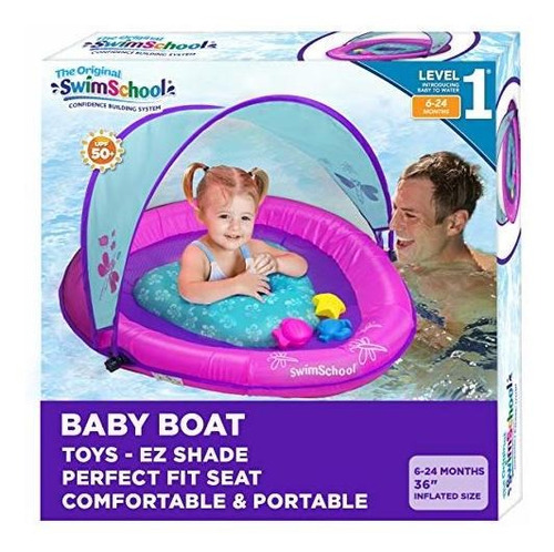 Swimschool Deluxe Infant Baby Pool Float With Splash & Play 