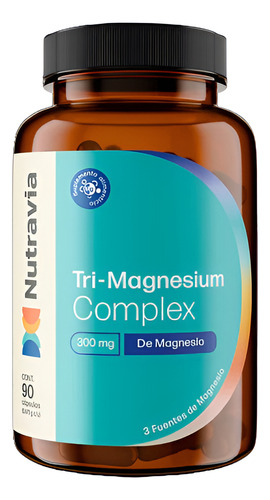 Tri Magnesium Complex Nutravia 90 Caps Citrato De Magnesio Sabor Sin Sabor