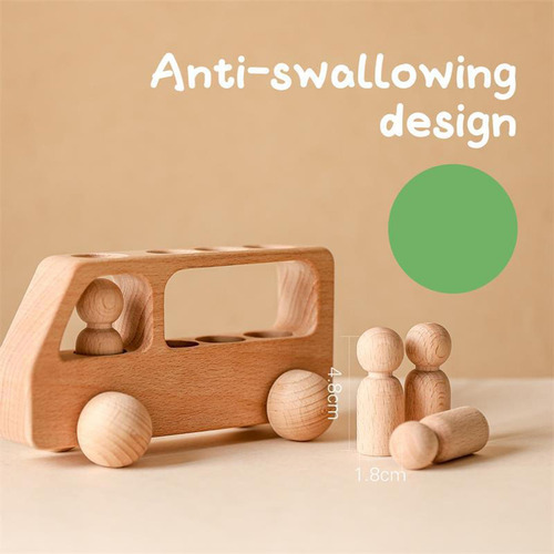 Juguete De Autobús De Madera, Juguete Educativo De