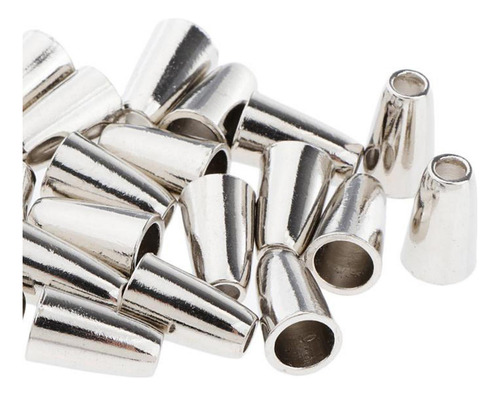 20x Metal End Stopper Corda Extremidades Locks Prata