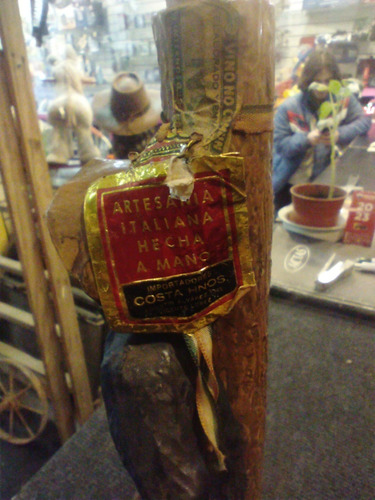 Botella Antigua De Vino Italiano Figura Borghini (Usado)