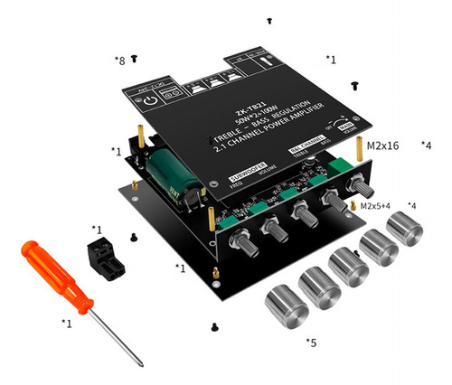 Módulo Amplificador De Potência De Áudio 50w × Zk-tb21