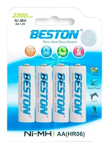 Pilas Recargables Aa 4 Unidades 2300mah Beston Hr06