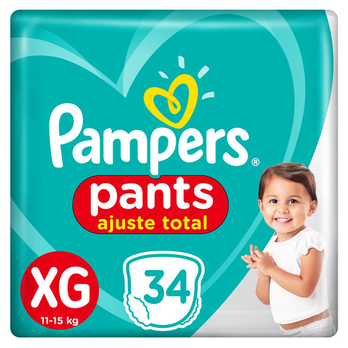Pañales Pampers Pants Ajuste Total XG 34 unidades