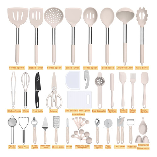 Set De Cocina De Silicona 43 Piezas Resistentes Al Calor Con
