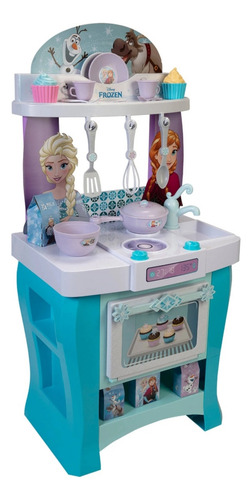 Cocinita Para Niñas Frozen Elsa Y Ana Cocina Juguete Color Celeste