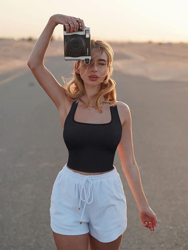 Camiseta Sin Mangas De Yoga Sin Cuello Para Mujer