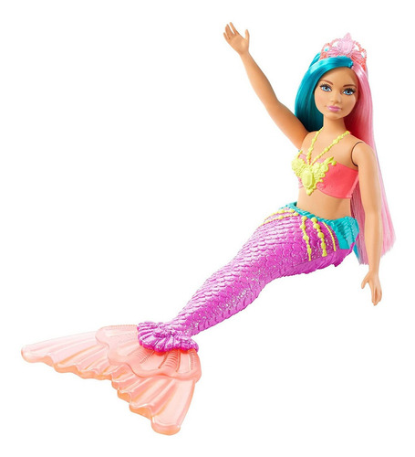 Barbie Sirena Dreamtopia Top Rosa Con Amarillo Mattel