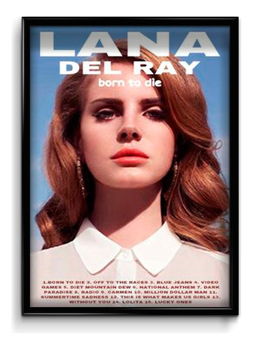 Cuadro Lana Del Rey M1 35x50 (marco + Lámina + Vidrio)