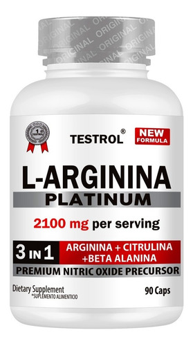 L-arginina Platinum 2100mg Testrol 3 In 1-90 Cap