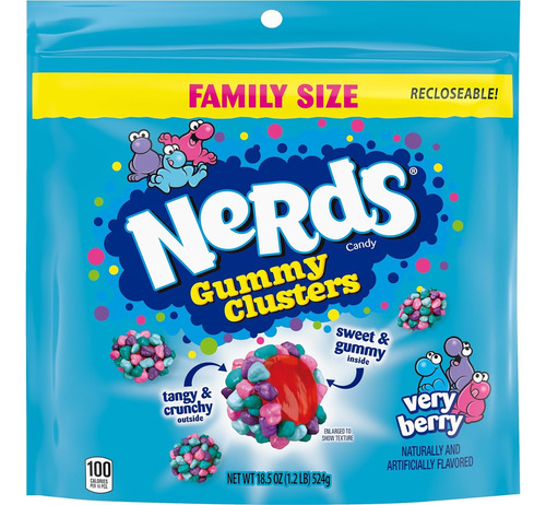 Nerds Gummy Clusters Very Berry Family Size 524g Importado