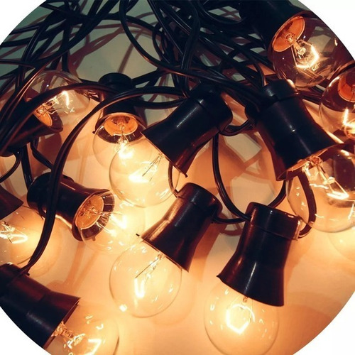 Imagen 7 de 10 de 10mts Guirnalda De Luces Para Exterior Vintage C/ Focos