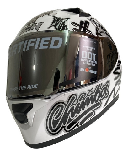 Casco Integral Ich Para Moto Ed.limitada Parce Dot Rider One Color Blanco Tamaño Del Casco Xl